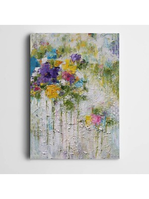 Soyut Çiçekler Kanvas Tablo 40 x 60 cm