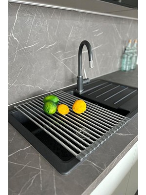 Prima Nova, Primanova Lavabo Üstü Katlanabilen Mutfak Rafı - Gri, ADL30207608