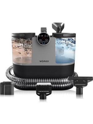 Happy Trend Halı ve Koltuk Yıkama Makinesi, 500W Güç, 1600ML Su Tankı, 1.8m Hortum, Dijital Ekran, Siyah