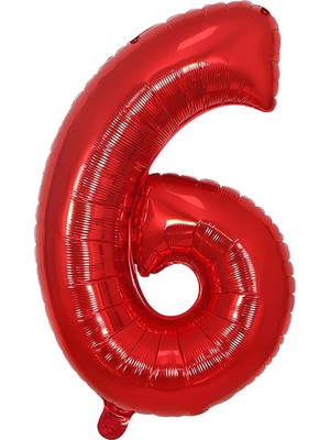 Happy Trend Balon Kırmızı 6 Rakamı 40 Inç 100 cm