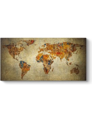 Happy Trend Dünya Haritası Tablosu 80 x 40