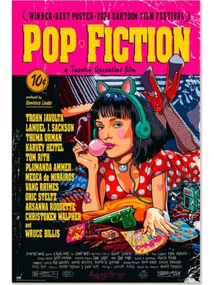 Happy Trend Erik Pop Fiction Poster - 91,5 x 61 cm - Rulo Halinde Gönderim - Havalı Poster - Sanat Posteri - Poster ve Baskılar - Duvar Posteri