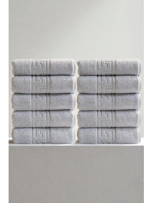 Happy Trend Gri Greek El Havlusu - 50X90 Cm, 225GR,%100 Pamuk, Spa ve Otel Havlusu