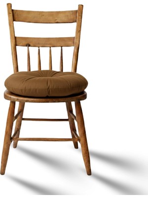 Happy Trend Pofidik Yuvarlak Sandalye Minderi Su Yağ Itici Yumuşak Dolgulu Minder Mutfak Balkon Bahçe 38 cm Kahverengi