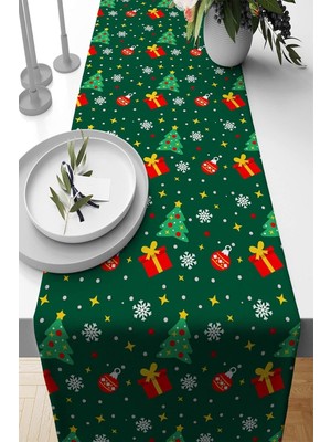 Happy Trend Home Noel Premium Tay Tüyü Leke Tutmaz Kumaş Yılbaşı Christmas Masa Örtüsü Runner 40X140CM RNR563