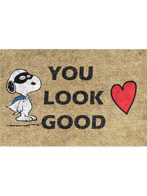 Happy Trend Tasarımlı Dekoratif Kapı Önü Paspas, Dış Mekan/ev Içi/banyo/mutfak/yatak Odası/giriş Paspasları (You Look Good, 45X70)