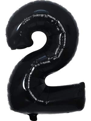 Happy Trend Balon Siyah 2 Rakamı 34 Inç 80 cm