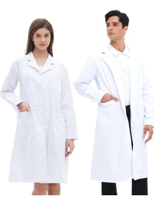 Happy Trend Laboratuvar Önlüğü, Laboratuvar Önlüğü, Pamuk, Kadın, Erkek Önlüğü, Beyaz, Doktor Önlüğü, Düğmeli Laboratuvar Önlüğü, 3 Cepli, Laboratuvar, Hastane, Okul Için, Xl