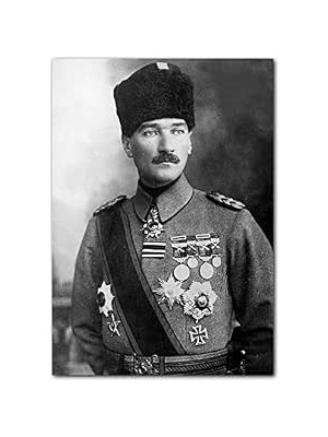 Happy Trend Tablo Atatürk Kalpaklı Madalyalı