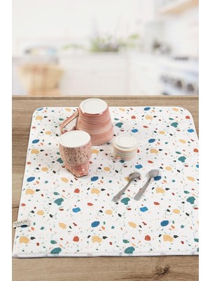Happy Trend Bulaşık Kurutma Matı 42X50 cm Pedi Kurulama Bezi Örtüsü MF-077