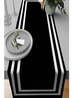 Happy Trend Home 40X140CM Runner Dokuma Leke Tutmaz Premium Tay Tüyü Kumaş Masa Örtüsü Klasik Çerçeveli RNR322
