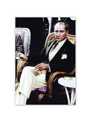 Happy Trend Tablo Mustafa Kemal Atatürk Kahve Içerken