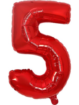 Happy Trend Balon Kırmızı 5 Rakamı 40 Inç 100 cm