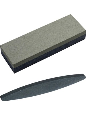 Aee® Ikili Bileme Taşı Seti – 120# - 320# Grıt Kalın Dikdörtgen 200X50X25 mm & Ince Oval Tırpan Bile