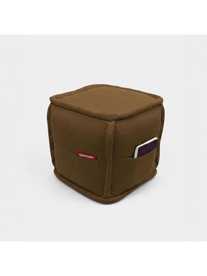 Happy Trend Dekoratif Kare Puf Orta Sehpa Ayak Uzatma Puf 40X40X42 cm Puffymod (Kahverengi)