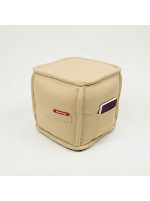 Happy Trend Dekoratif Kare Puf Orta Sehpa Ayak Uzatma Puf 40X40X42 cm Puffymod (Bej)
