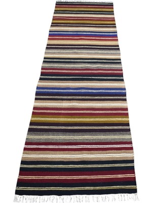 Kilim Antik El Dokuması Hatay Yün Yolluk Kilim 1967 - Yeni - Çok Renkli