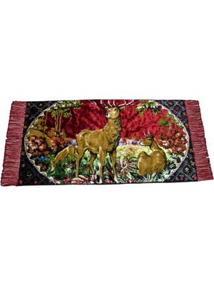 Kilim Antik Doğa Tasvirli Geyikli Duvar Halısı 2054 - Yeni - Çok Renkli