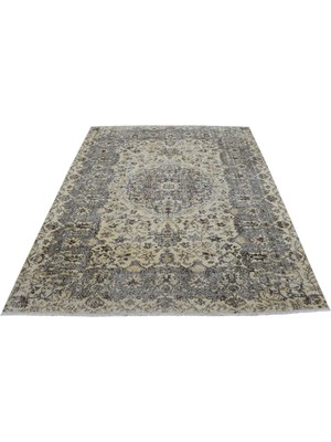 Zehra Abla Halı Vintage 6m2 El Dokuma Şaheser Eskitme Naturel Yün Salon Halısı 7666