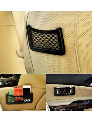 Tr Araba/motosiklet Koltuk Arkası Depolama Çantası, Fileli Organizer, Siyah, 15X8 cm