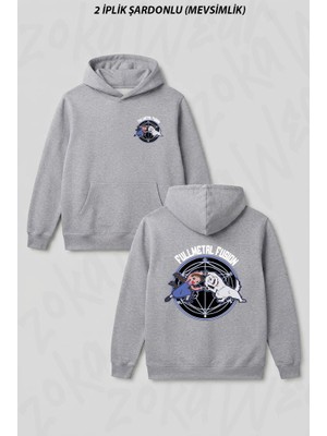 Zoka Wear Fullmetal Alchemist Fusion Nina Dog Dance Memes Ön Arka Baskılı Kapüşonlu Sweatshirt