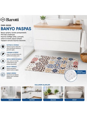 Psk Dikdörtgen Desenli 70 x 34 cm Su Emici - Sihirli Kaydırmaz Banyo - Küvet Paspas