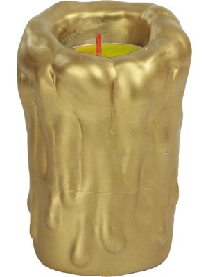 Tr Altın Mumluk Şamdan Tealight Mum Uyumlu Büyük Erimiş Mum Model 8682874833094