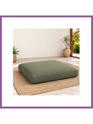 Bezos Düz Kare Yer Minderi · 60 × 60 × 8 cm | Haki | Dış Mekân Rengaren