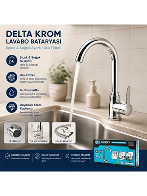 Psk Krom Delta Lavabo Bataryası Aç Kapa KTX-2639
