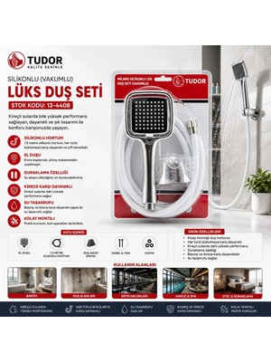 Psk Milano Vakumlu - Silikon Lüks Duş Seti Duş Başlık=mix Silikon Hortum=1.5mt Mafsal=3 Kademe