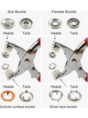 İlkyaz Fashion Pratik Metal Düğme Pensesi ve 11 mm Düğme Seti