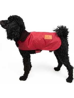 Şanal Stuf&co Köpek Montu, Su ve Rüzgar Geçirmez, Ithal Waxed Cotton Kumaştan Üretilmiş (Kırmızı, Medium)