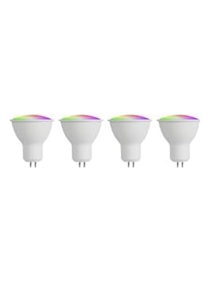 Die Grup Tr Gu5.3 Rgbw LED Renk Değiştiren Ampul, 2700 K Sıcak Beyaz Akkor Ampul - 16 Renk Seçimi -Bellek Zamanlama Kızılötesi Uzaktan Kumanda (4'lü Paket)