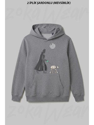 Zoka Wear Star Wars Dart Vader 4-2 Ön Baskılı Kapüşonlu Sweatshirt