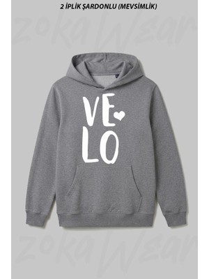 Zoka Wear Lo-Ve Baskili Sevgili Kombin Siyah Cift Tisort 2li Ön Baskılı Kapüşonlu Sweatshirt
