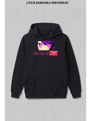 Zoka Wear Oshi No Ko Anime New Anime Anime Love Idols Sticker Oshi No Ko Ön Baskılı Kapüşonlu Sweatshirt