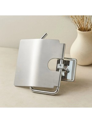 İlkyaz Fashion If Geniş Kapaklı Metal Wc Kağıtlığı (Yapışkanlı Montaj)