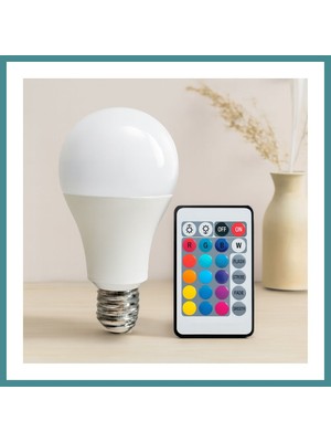 Bezos Kumandalı Rgb LED Ampul 15W (90W Eşdeğer) E27 1100LM 15000 Saat Mac