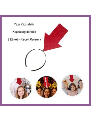 Bezos Kişiselleştirilebilir Ok Taç ? Üzerine Yazı Yazılabilen Parti Tacı Kırmızı Renk Rengaren