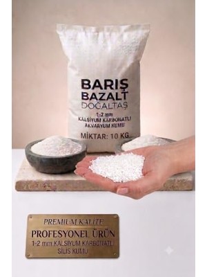 Mythriva Barış Bazalt 10 kg Beyaz Silis Kumu Akvaryum Taban Kumu 1-2 mm