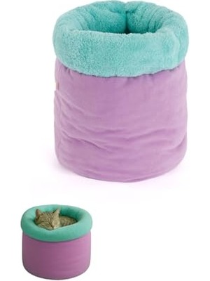 Mythriva Pawdaz Modern Kedi ve Köpek Mağara Yatağı, 80X60X3 Cm, Sakinleştirici ve Konforlu, Serin Mat Kılıfı ile (Mint)