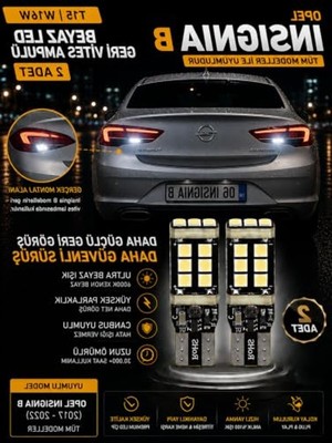 Die Grup Beyaz LED Geri Vites Ampulü, 2 Adet, T15 W16W Uyumlu, Canbus Özellikli