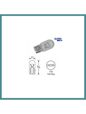 Bezos Super Light T20 Dipsiz Turuncu Park Ampulü Çift Duy WY21 12V 21W 1 Adet Mac