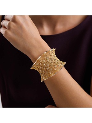 Sembol Gold 8 Ayar Tül Kelepçe Altın Bilezik 5,2 cm