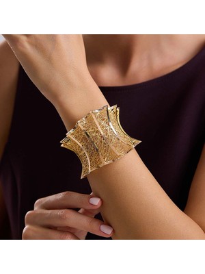 Sembol Gold 8 Ayar Tül Kelepçe Altın Bilezik 5,5 cm