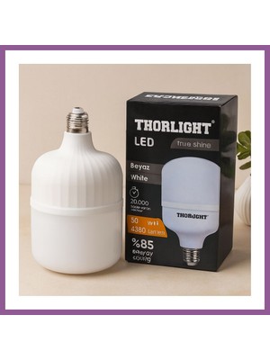 Bezos 50W E27 T-Şekil Beyaz LED Ampul Rengaren