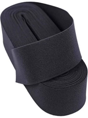 Bmk Siyah - 3cm Paça Lastik Geniş 10MT.