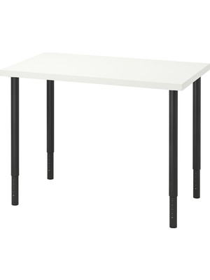 IKEA Beyaz-Siyah Çalışma Masası 100X60X63-93 cm