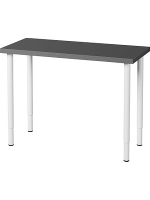 IKEA Koyu Gri-Beyaz Çalışma Masası 100X45X63-93 cm