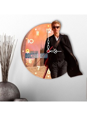 BK Gift Kişiye Özel Doctor Who Tasarımlı Dekoratif Ahşap Duvar Saati - 2
